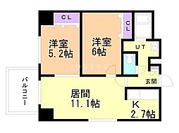 グレイスコート菊水 2LDKの間取図画像