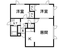 エストール・1 2LDKの間取図画像
