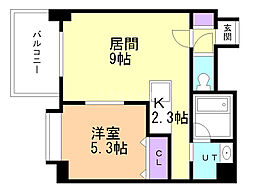 シャトレ東札幌 1LDKの間取図画像