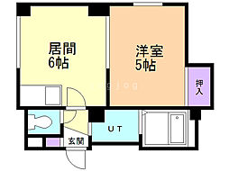 メゾンドール田口 1DKの間取図画像