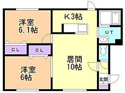 ルミエールリッシュ 2LDKの間取図画像