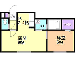ECOURT本通南 1LDKの間取図画像