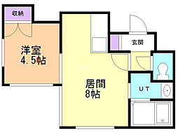 カハラ白石 1LDKの間取図画像