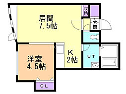プレシャス六番館 1LDKの間取図画像