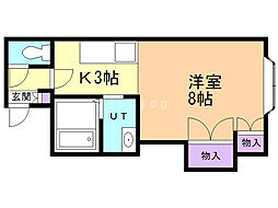メゾン・ド・エバ菊水 1Kの間取図画像