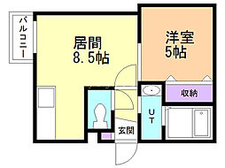 グランディール南郷13 1LDKの間取図画像