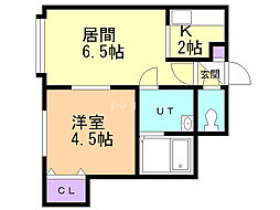 ボンジュール・札幌 1LDKの間取図画像