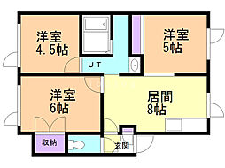 ハイツ山 3DKの間取図画像