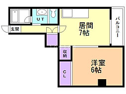 リラオクムラ 1LDKの間取図画像