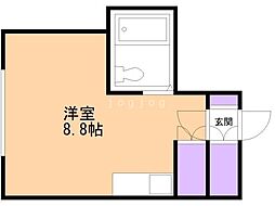 レインボーカズ栄通21丁目 ワンルームの間取図画像