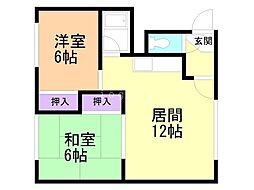 熊谷ハイム 2LDKの間取図画像
