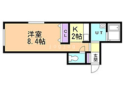 フランボワーズメゾン 1Kの間取図画像