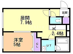 Qualia栄通 1LDKの間取図画像