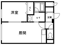 エリクシール白石 1LDKの間取図画像