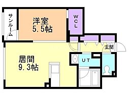 札幌市豊平区豊平一条4丁目マンション 1SLDKの間取図画像