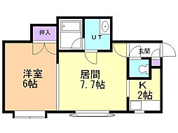 フォーサイトロイヤル 1LDKの間取図画像