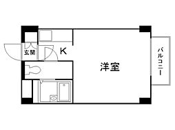 アルファアパルキクスイ 1Kの間取図画像