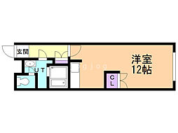 クラリス菊水3 ワンルームの間取図画像