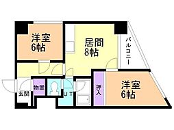 アサヒコーポ 2DKの間取図画像