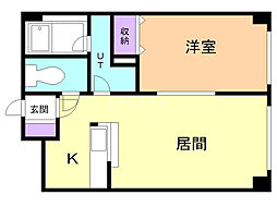 ラアムール白石 1LDKの間取図画像