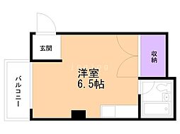 ヴィラ中村 ワンルームの間取図画像