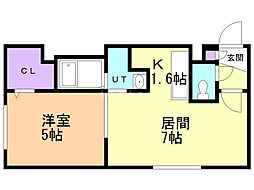 TerraceHibiki 1LDKの間取図画像