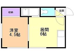 シシリアンルージュ白石 1DKの間取図画像