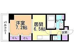 アルドール白石 1DKの間取図画像
