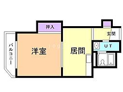 ステーションスクエア菊水 1DKの間取図画像