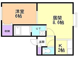 フォレストバレー 1LDKの間取図画像