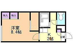 レオパレスさくら白石 1Kの間取図画像