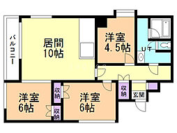 デラシオン協和 3LDKの間取図画像