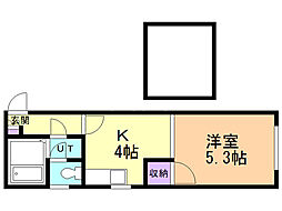 レオパレス南郷7丁目第9 1Kの間取図画像