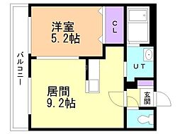 ルマーナ白石 1LDKの間取図画像