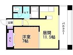 藤井ビル菊水3 1LDKの間取図画像