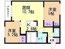 Class.N 2LDKの間取図画像