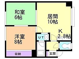 HSハイツ 2LDKの間取図画像