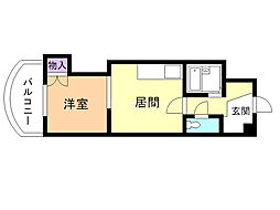 菊水コート 10階1DKの間取り
