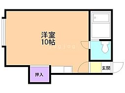 カサ・デ・セフィーロ 1階ワンルームの間取り