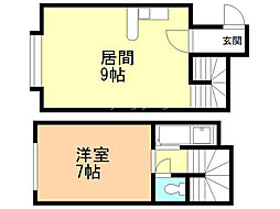 グリューンベーク 1階1LDKの間取り