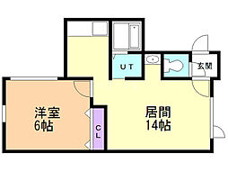 プラティーク東札幌 4階1LDKの間取り
