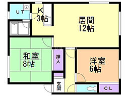 アップルC 2LDKの間取図画像