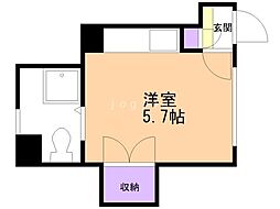 コーポみすず 1階ワンルームの間取り