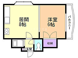 ＣＲＹＳＴＡＬ（クリスタル） 3階1LDKの間取り