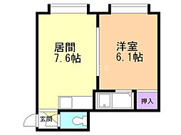 ロイヤルミレイ 3階1DKの間取り