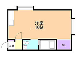 サンホームマンションNo.8 ワンルームの間取図画像