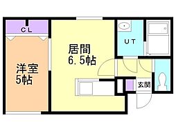 札幌市営東西線 南郷13丁目駅 徒歩4分の賃貸マンション 3階1DKの間取り