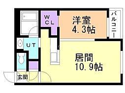 ラ・シュエットドルチェ 4階1LDKの間取り