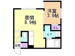札幌市営東西線 南郷13丁目駅 徒歩5分の賃貸マンション 1階1LDKの間取り