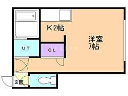 シャネル中井 1Kの間取図画像